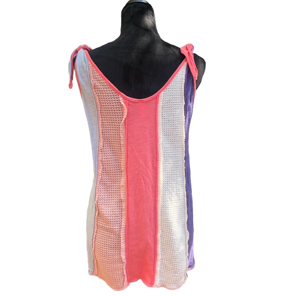 L Love Inside Out Vertical Stripe Colorblock Tank Top size M - Picture 7 of 8